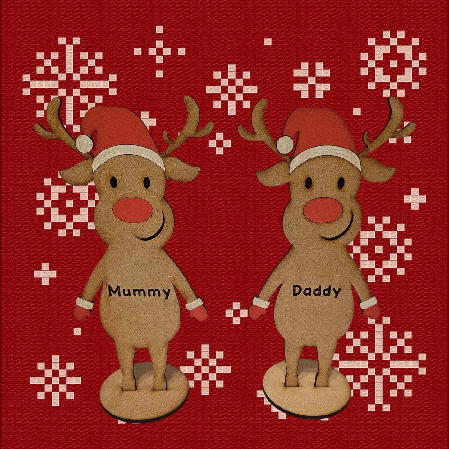 Personalised Freestanding Christmas Reindeer