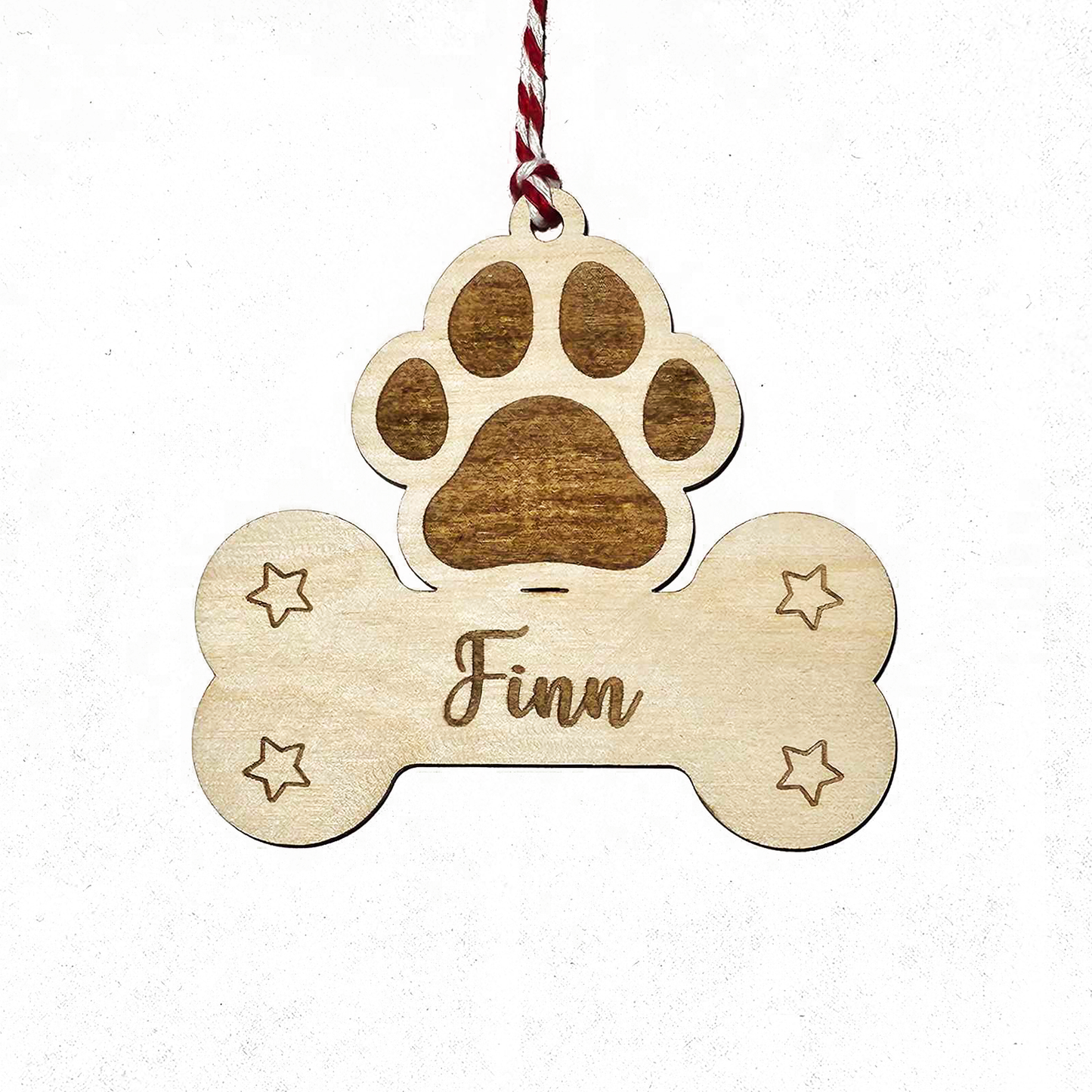 Personalised Paw and Bone Christmas Tree Decor