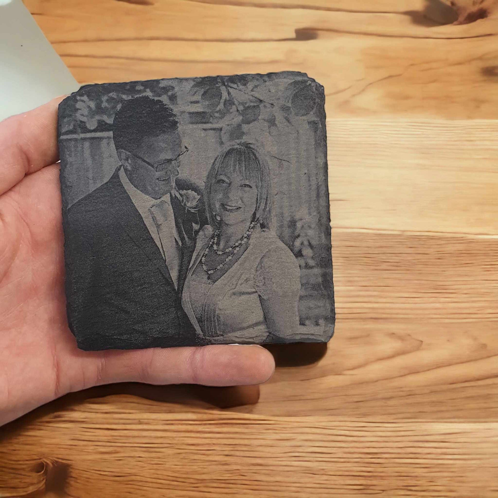Personalised Photo Engraved slate Coaster