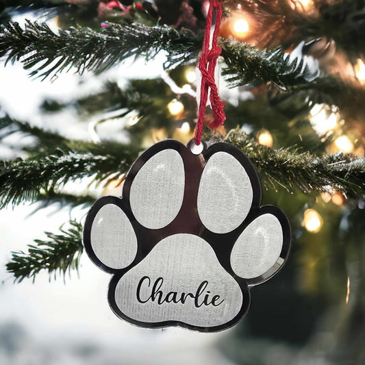 Personalised Silver Mirrored Paws