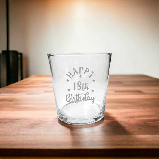 Happy 18th Mixer Whiskey Rum Glass