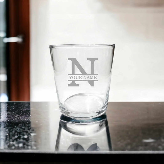 Personalised Monogram Split Mixer Whiskey Rum Glass