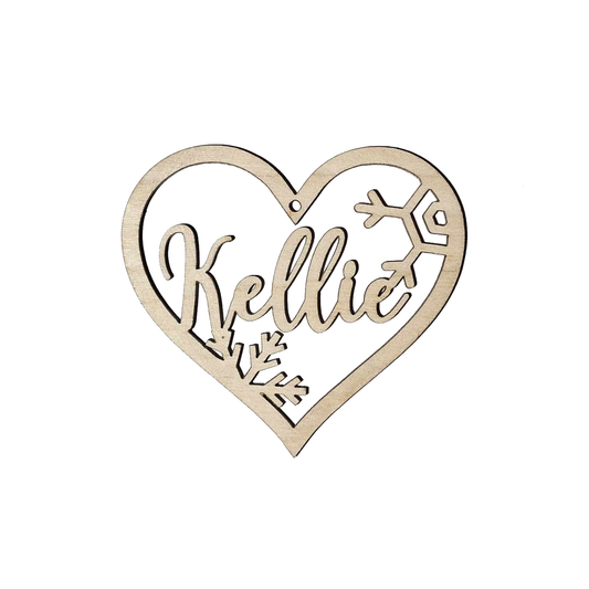 Personalised Christmas Snowflake Heart