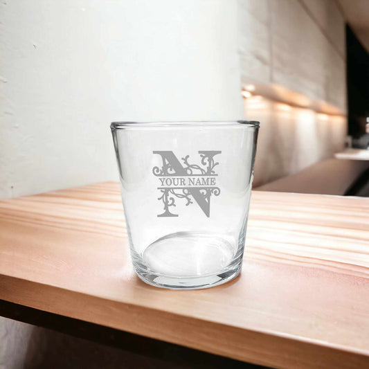 Personalised Monogram Mixer Whiskey Rum Glass
