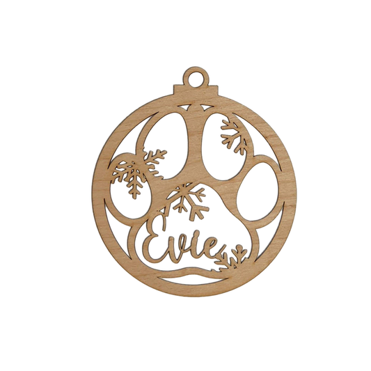 Personalised Pet Paw Bauble