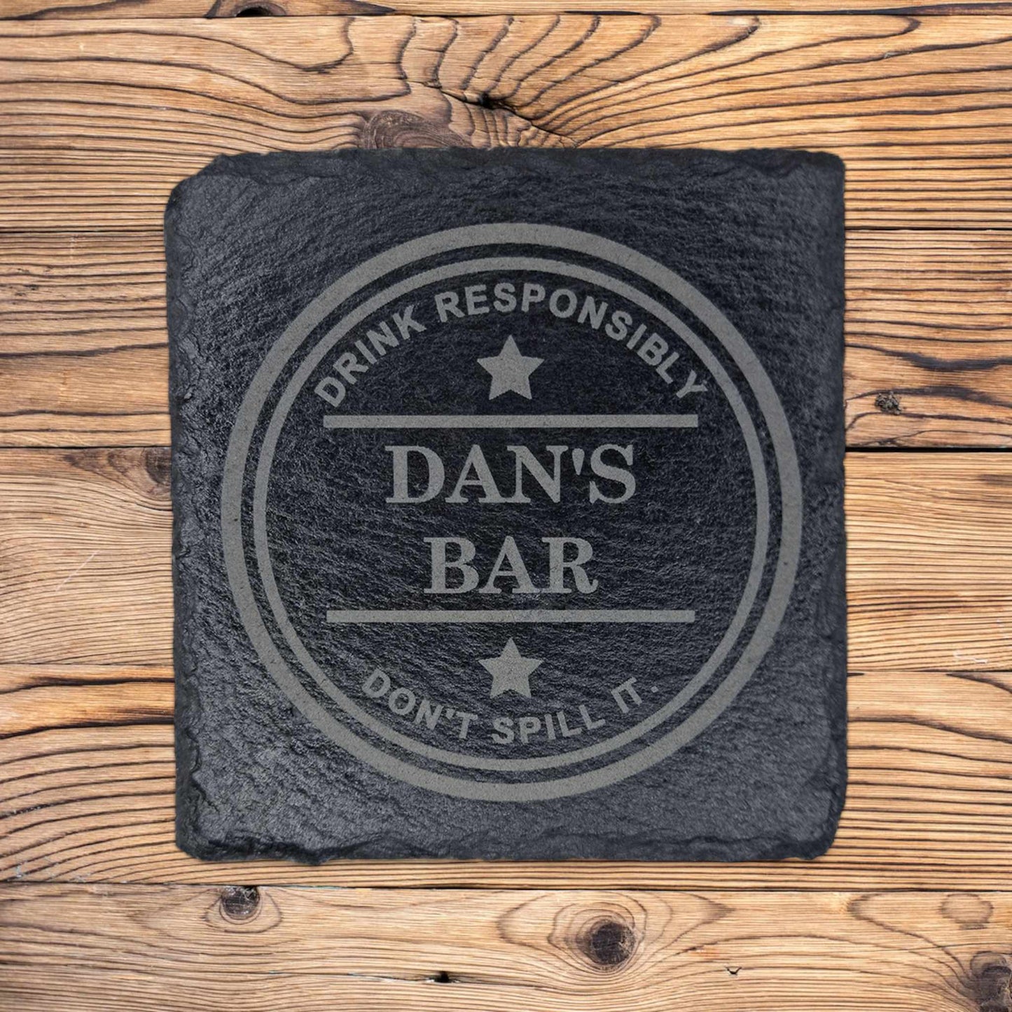 Personalised Bar Slate Coaster