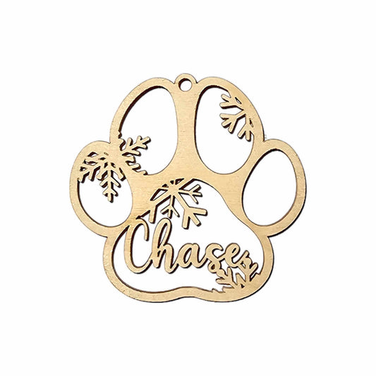 Personalised dog paw ornament