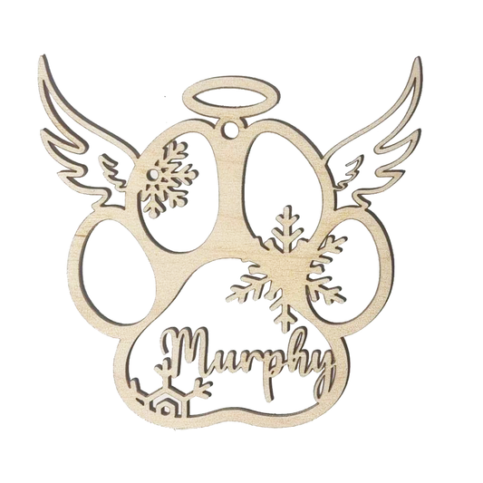Personalised Christmas Paw Memorial Ornament